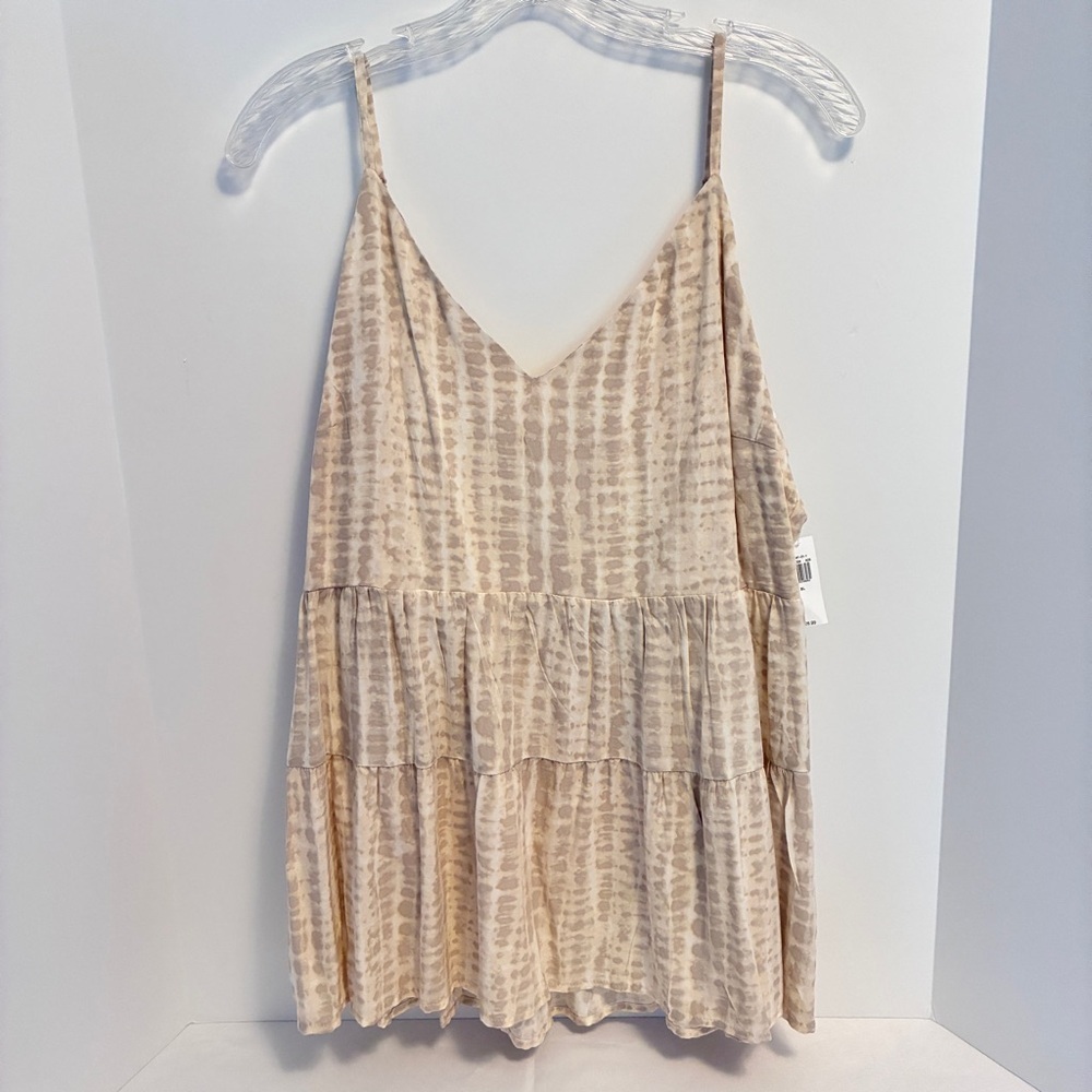 Old Navy Women's Tiered Tie-Dye Cami Top Cream/ Tan Size XL New With Tag